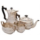 A George V silver four-piece tea and coffee service, maker Ollivant & Botsford, London,