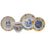 A Single Owner Collection of 19th Century Childrens' 'Nursery' Plates A group of three pearlware