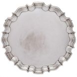 A George V silver salver, maker Thomas Bradbury & Sons Ltd, London,