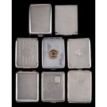 A collection of eight various silver match book holders, various makers and dates: some initialled,