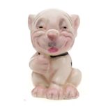 A Royal Worcester porcelain Bonzo dog figure: the cartoon character modelled in seated posture,