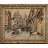 * Guilio Falzoni [1900-1978]- St Pauls,:- signed, watercolour, 38 x 49cm.