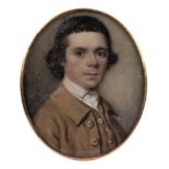 Circle of John Ramage [1748-1802]- A miniature portrait of a young man,: head and shoulders,