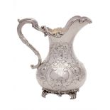A Victorian silver cream jug, stamped maker's mark J.