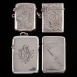 A Victorian silver vesta case with cigar cutter, maker William Richard Corke, London,