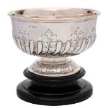 A George V silver rose bowl, maker Mappin & Webb, Sheffield, 1911: of circular outline,