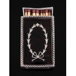 A George V silver and inlaid tortoiseshell matchbox holder, maker William Neale & Son, Birmingham,