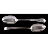 A George III provincial silver Old English pattern tablespoon, maker William Welch II,