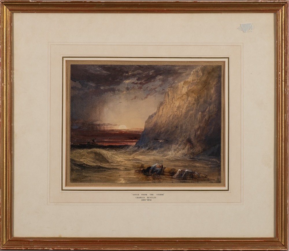 Charles Bentley [1806-1854]- Saved from the storm,:- signed bottom left watercolour and bodycolour,