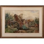 Oliver Baker [1856-1939]- The Water Mill,:- signed bottom right watercolour, 44 x 67cm.