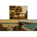 Godwin Bennett [1888-1950]- Cligga Head Perranporth; Polzeath,:- two, both signed oils on canvas,