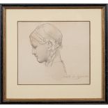 Mark Lancelot Symons [1887-1935]- Portrait of Elizabeth Shuffrey, head and shoulders, in profile,