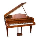 A mahogany cased baby grand piano by Bluthner:, No 118677, steel frame, overstrung,