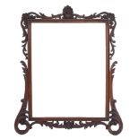 Seven picture frames,: comprising a scroll and foliate carved mahogany frame,- aperture 100 x 78cm,