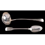 A George III silver soup ladle, maker William Eley & William Fearn, London, 1803: initialled, 32.