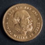 A Dutch William III coin dated 1875: approximately 6.7gms gross weight.
