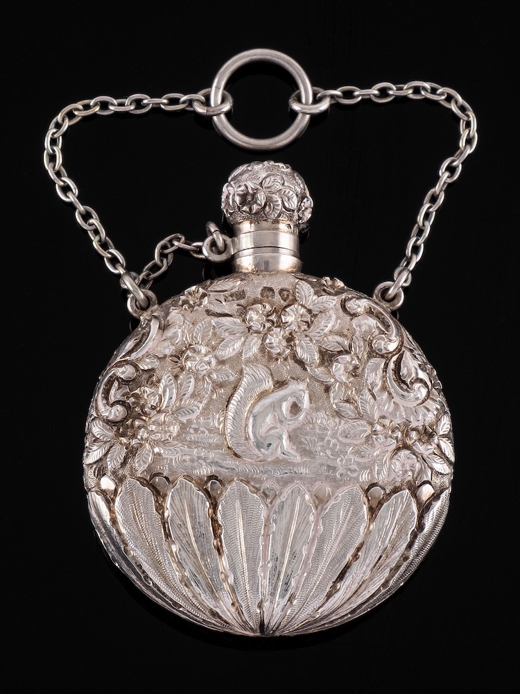 A Victorian silver scent flask, maker Sampson Mordan & Co, London,