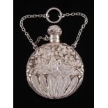 A Victorian silver scent flask, maker Sampson Mordan & Co, London,