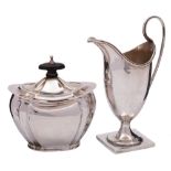 A Victorian silver pedestal cream jug, maker James Deakin & Sons, Sheffield,
