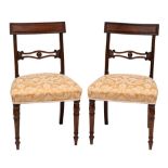 A pair of Regency mahogany dining chairs:,