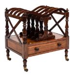 An early 19th Century rosewood four division canterbury:,
