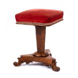 A Victorian walnut piano stool:,