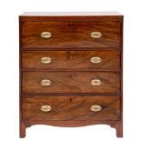 Campaign Furniture An early 19th Century mahogany and inlaid secretaire military chest:,