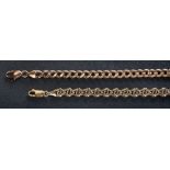 A 9ct gold curb-link bracelet on lobster clasp and a 9ct gold bracelet.
