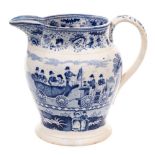 Of Railway Interest - An early 19th century English blue and white commemorative pottery jug: