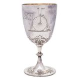 OF CYCLING INTEREST A Victorian silver trophy cup, maker William Hutton & Sons , London,