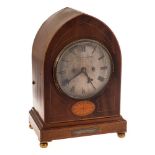 Goldsmiths & Silversmiths' Company lancet shaped mantel clock: the eight-day duration,