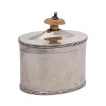 A George V Scottish silver tea caddy and cover, maker Hamilton & Inches, Edinburgh,