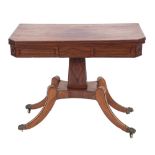 A Regency mahogany card table:,
