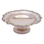 A George V silver pedestal fruit dish, maker S Blanckensee & Son Ltd, Chester,