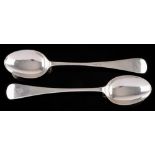 A pair of George V silver Old English pattern gravy spoons, maker Walker & Hall,