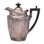 An Edward VII Silver hot water jug, maker Sibray hall & Co,