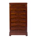 A 19th Century French mahogany Semanier:,