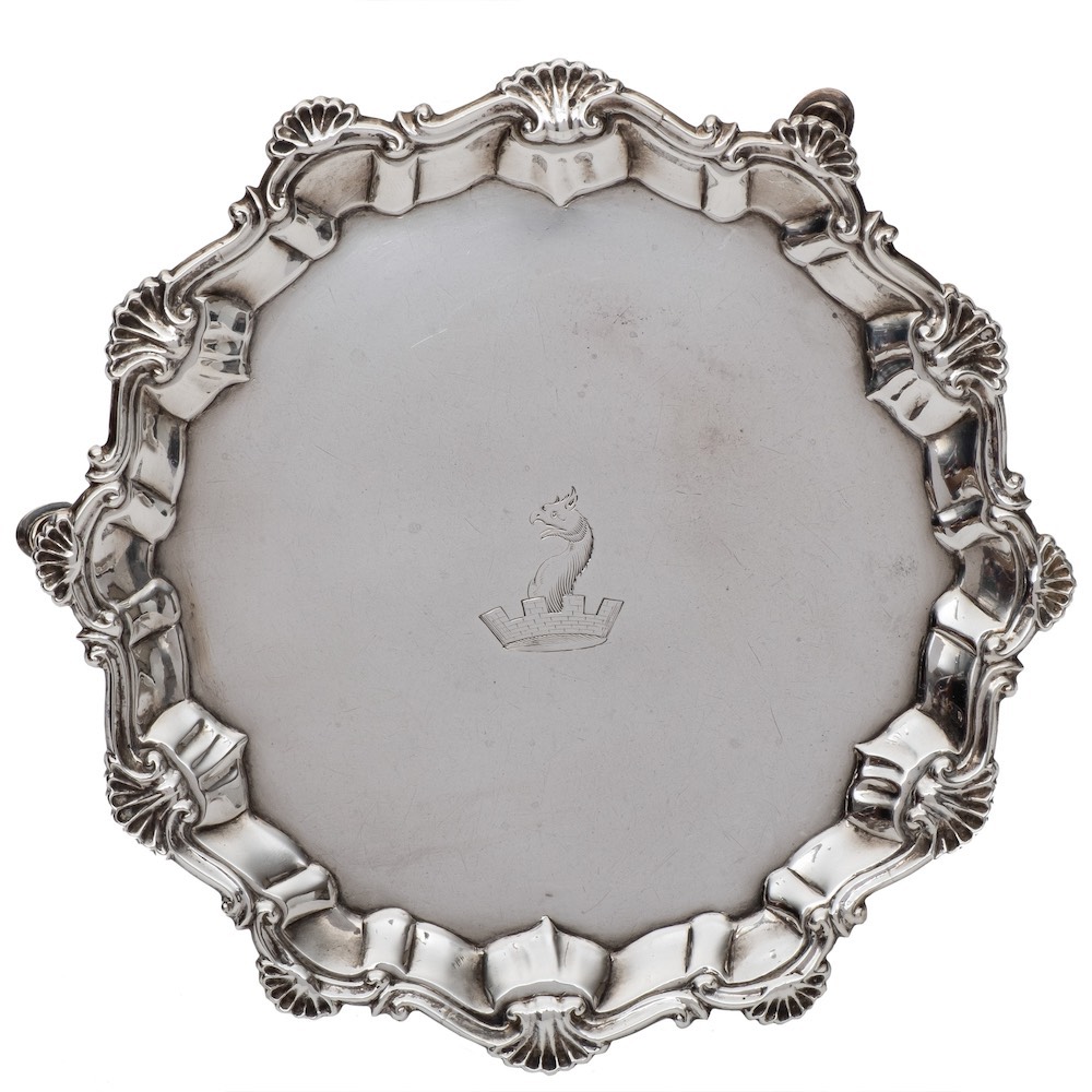 A George III silver waiter, maker R.