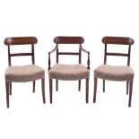 A set of six Regency mahogany dining chairs:,