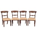 A set of six Victorian mahogany dining chairs:,