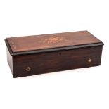 A 19th century musical box: with lever wound 28cm cylinder No 8074,