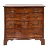 A George III mahogany serpentine-fronted Gentleman's dressing chest,