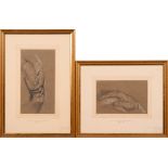 William Blake Richmond [1842-1921]- Hand studies,:- two,