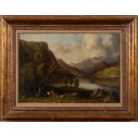 English School 19th Century- Thirlmere Lake, Cumberland,:- oil on canvas, 34 x 49cm.