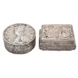 A Continental silver box: of rectangular outline,