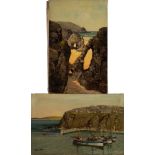 Godwin Bennett [1888-1950]- The Harbour, Port Isaac; The Retreat, Perranporth,:- two,