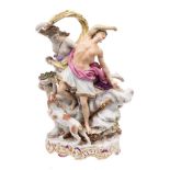 A Paris porcelain mythological group: depicting Venus and Adonis, on rocky mound base,