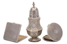 A Victorian silver sugar caster, maker George Nathan & Ridley Hayes,