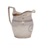 A George III silver cream jug, maker Thomas Hayter, London, 1806: initialled,