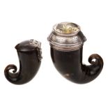 A 19th Century Scottish horn snuff mull: of traditional design,